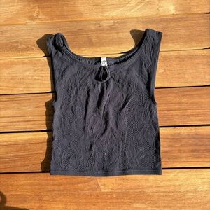 Mesh Eyelet Black Free People Tank